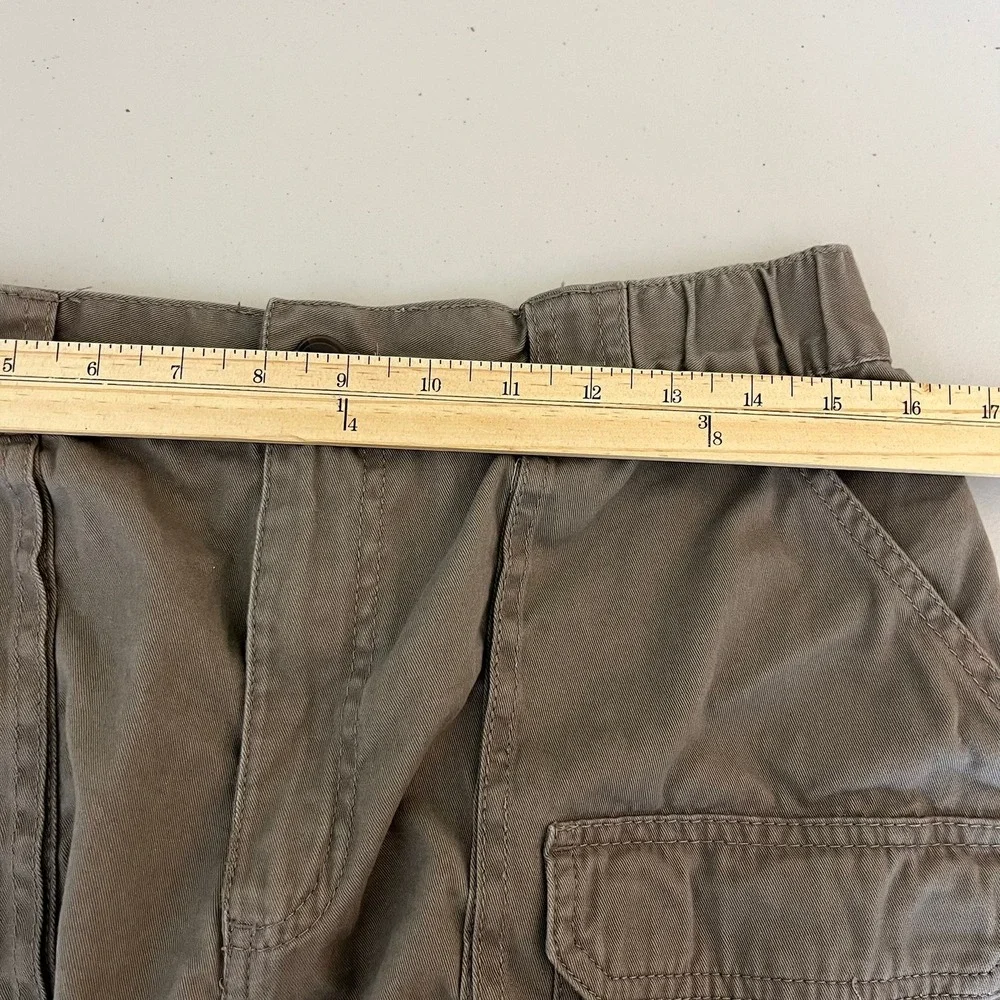 Croft & Barrow Mens Cargo Shorts Brown Cotton Size 32 Utility Outdoor Casual